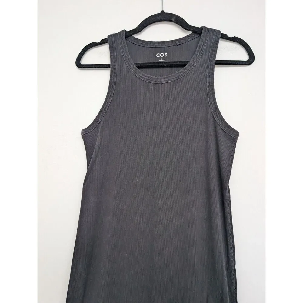 COS Rib Knit Sleeveless Black Bodycon Midi Maxi Dress Sz M Capsule Wardorbe